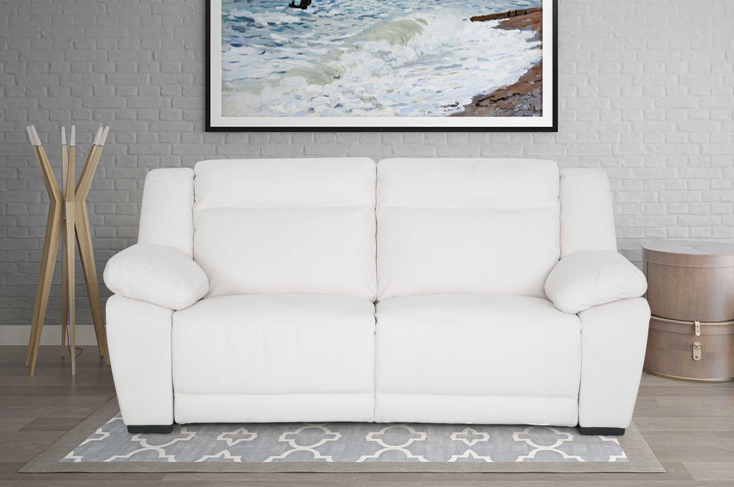 Komojo Leder 3er-Sofa 2669 - mit Relax - Weiss | Sofas zum ...
