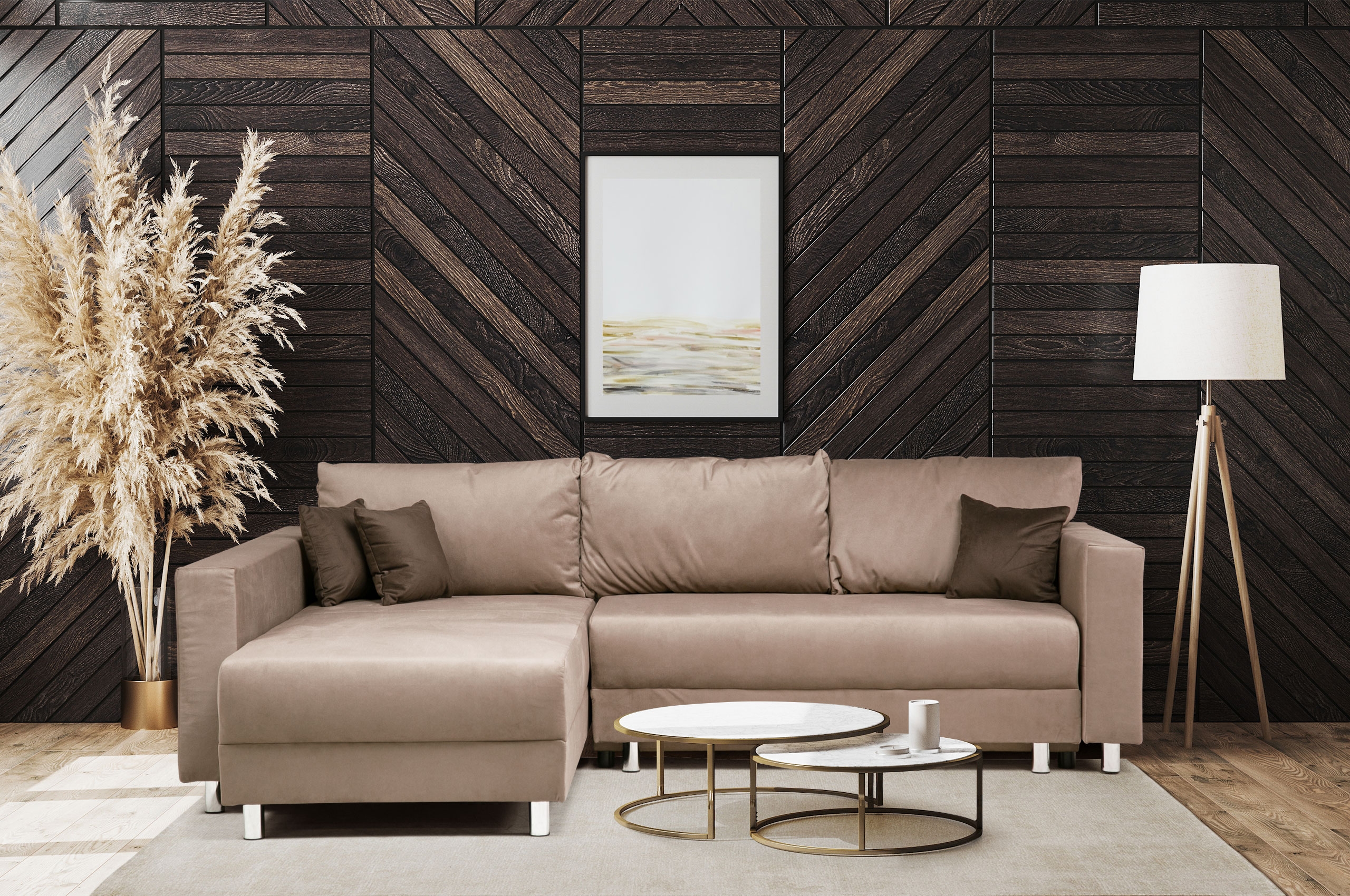 Oriëntatiepunt zadel onstabiel Sofa L-Form Portofino beidseitig - mit Schlaffunktion - Cappuccino | Sofas  zum halben Preis