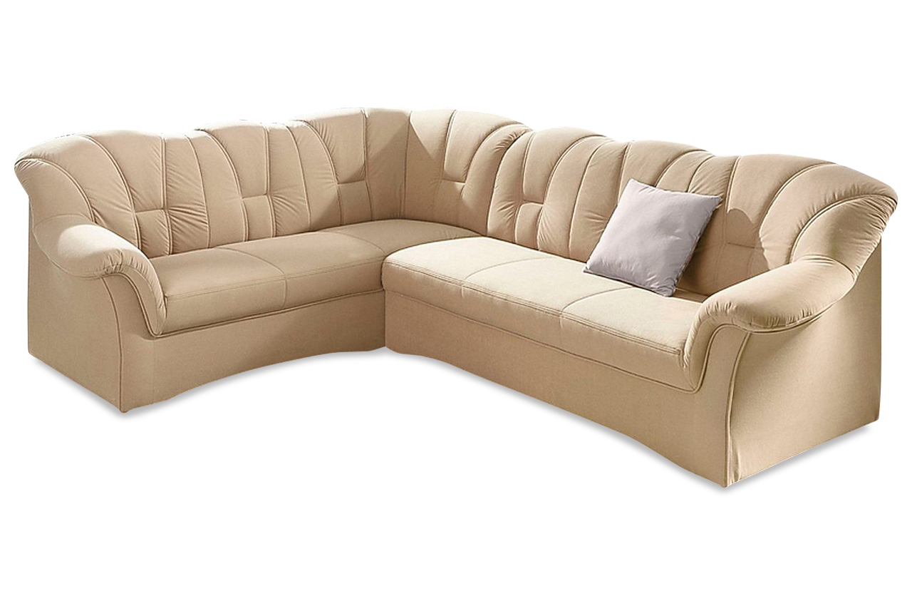 Ecksofa XL Papenburg-M - Creme | Sofas zum halben Preis