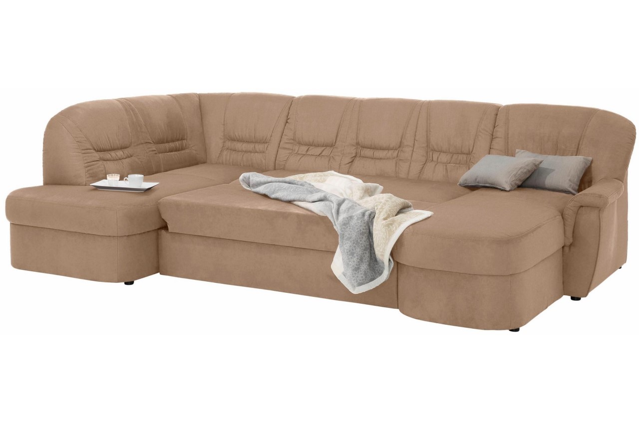 Wohnlandschaft Zoe links - mit Schlaffunktion - Beige ...