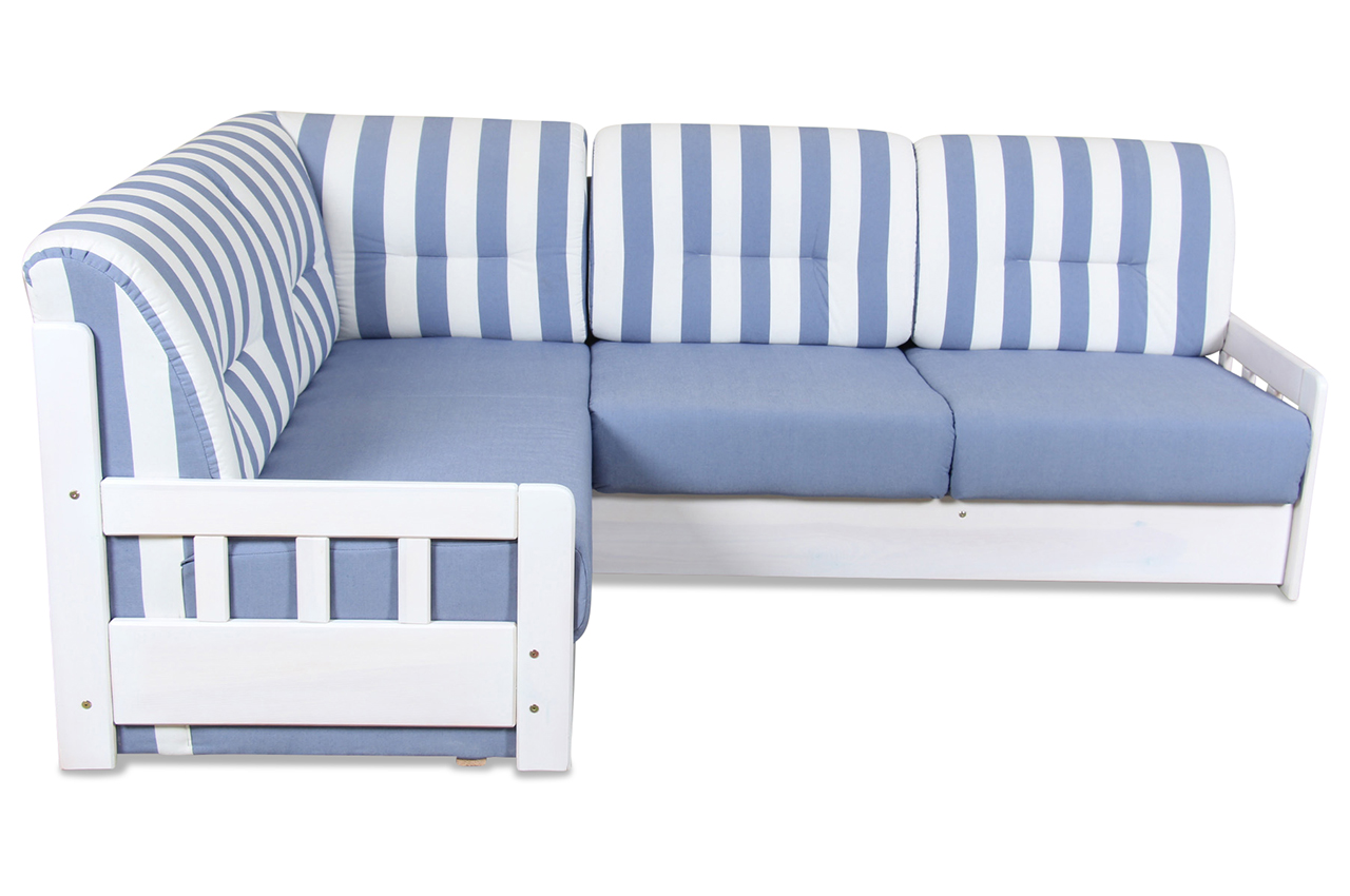 Ecksofa XL Campus mit Schlaffunktion Blau mit Federkern Sofas zum