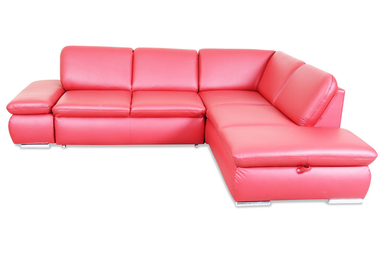 Leder Ecksofa XL mit Schlaffunktion Rot mit Federkern -> Ecksofa Mit Schlaffunktion Rot Leder Ecksofa XL mit Schlaffunktion Rot mit Federkern -> Ecksofa Mit Schlaffunktion Rot