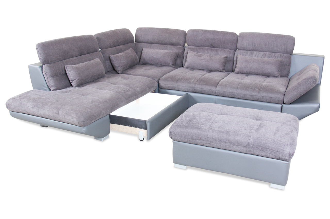 Cotta Ecksofa XL Speedway Grau mit Federkern Sofas zum halben Preis