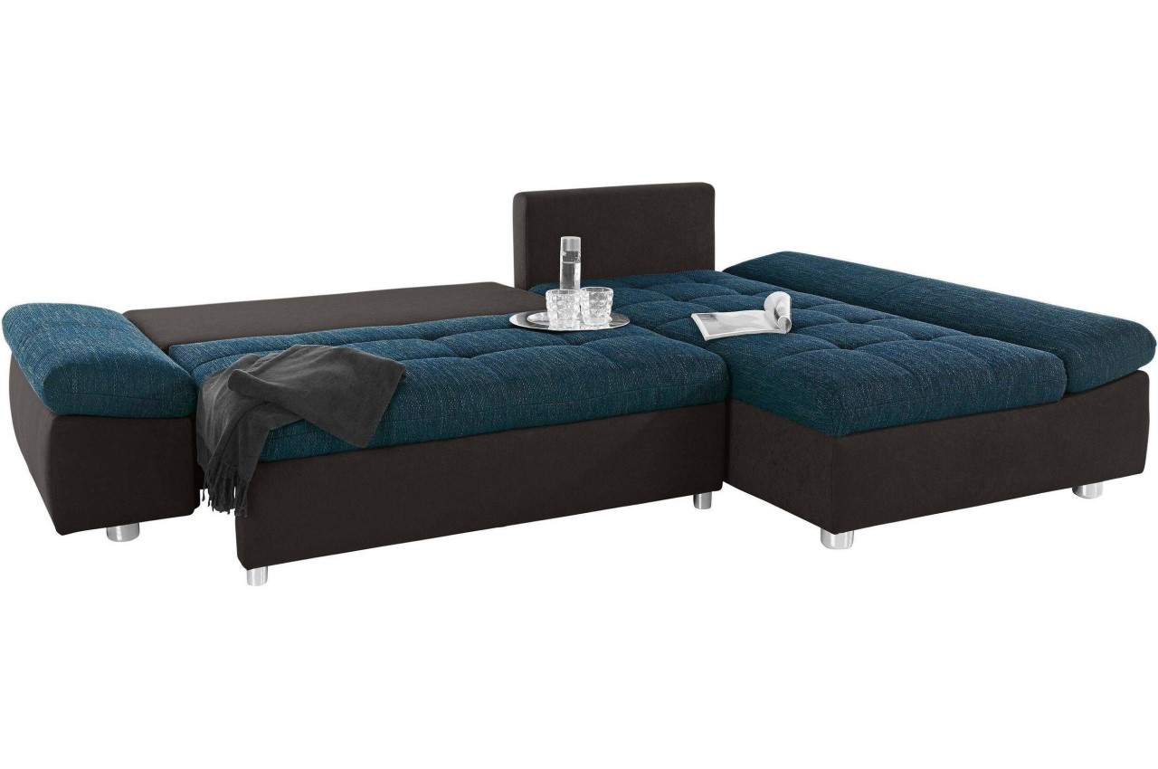 Ecksofa rechts - mit Schlaffunktion - Petrol | Sofas zum ...
