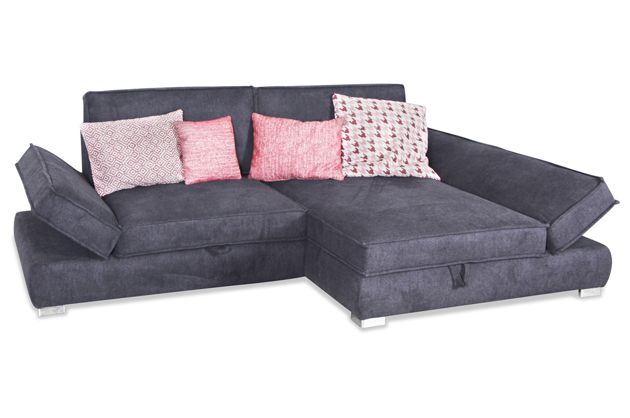 Ecksofa Grau mit Federkern Sofas zum halben Preis