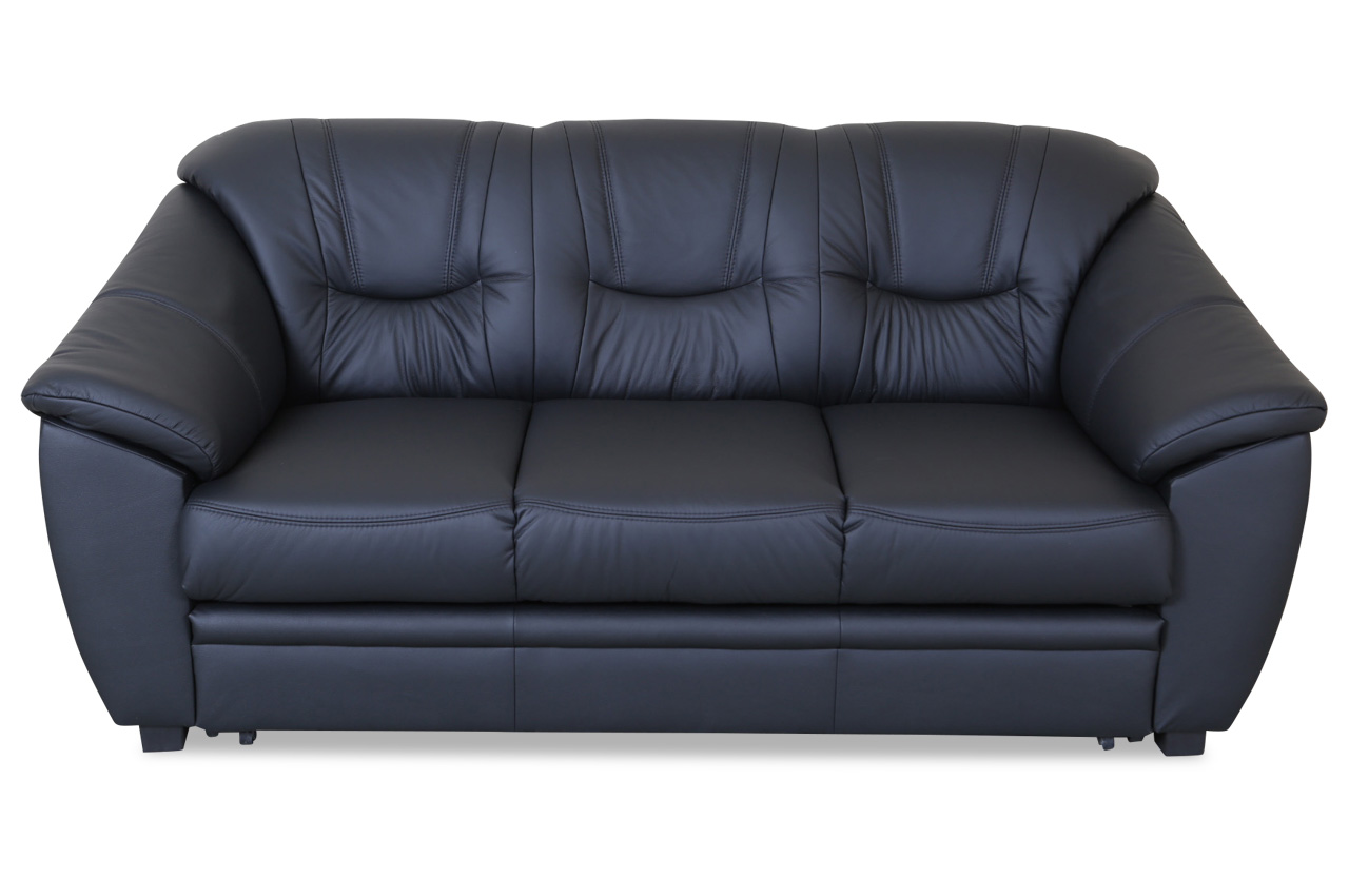 Leder 3er-Sofa - Schwarz | Sofas zum halben Preis