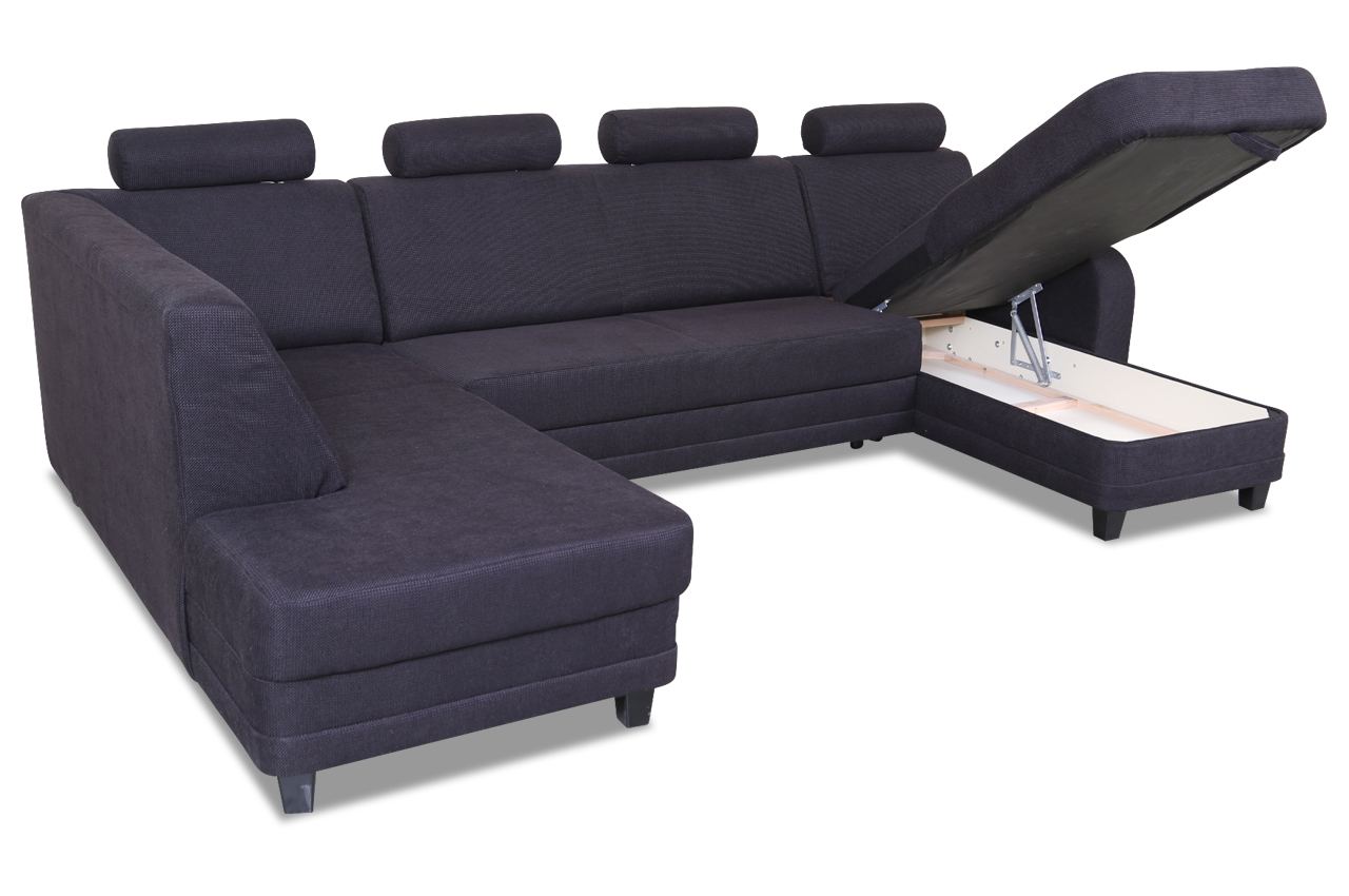 ADA Alina Wohnlandschaft 7421 - Schwarz | Sofas zum halben Preis