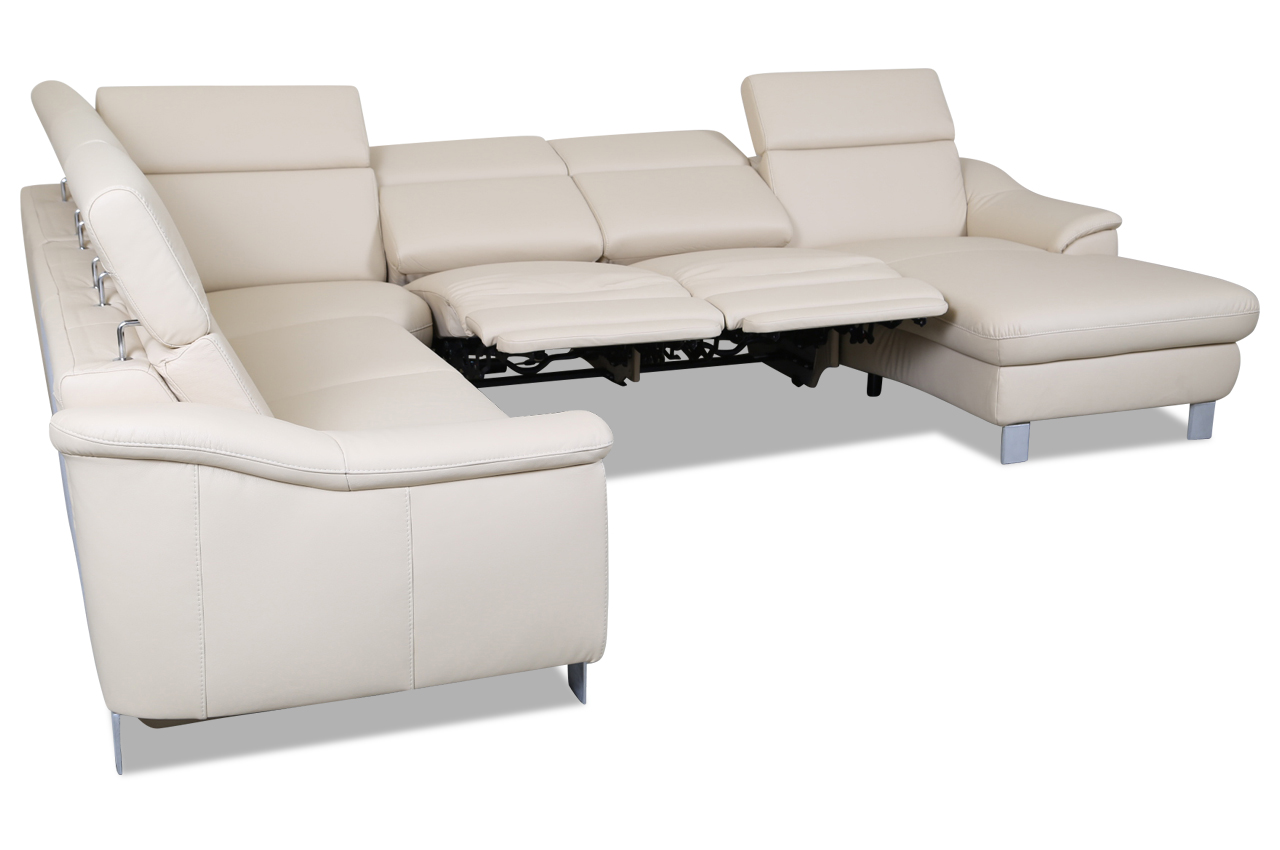Leder Wohnlandschaft Creme Sofas zum halben Preis