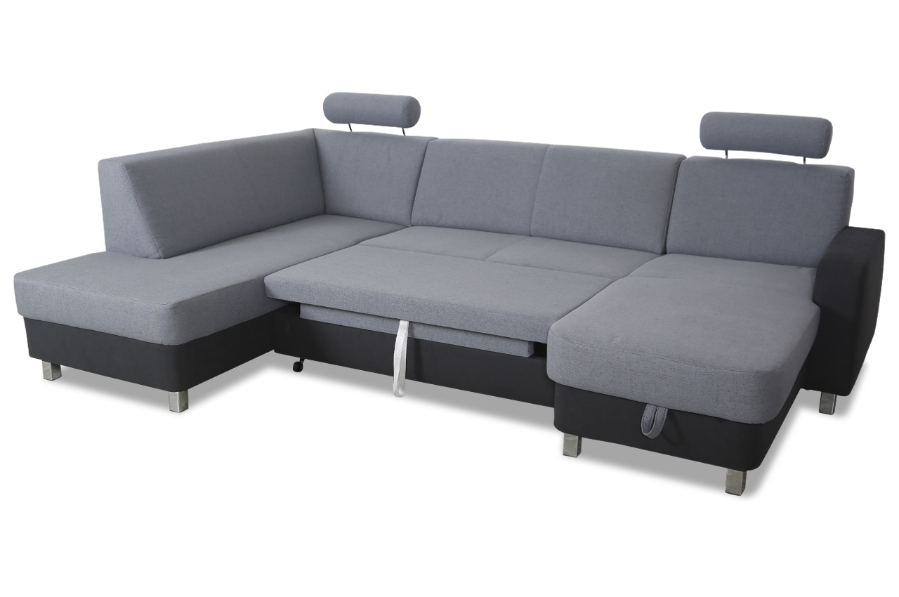 ADA Alina Wohnlandschaft 7422 - mit Schlaffunktion - Grau | Sofas zum