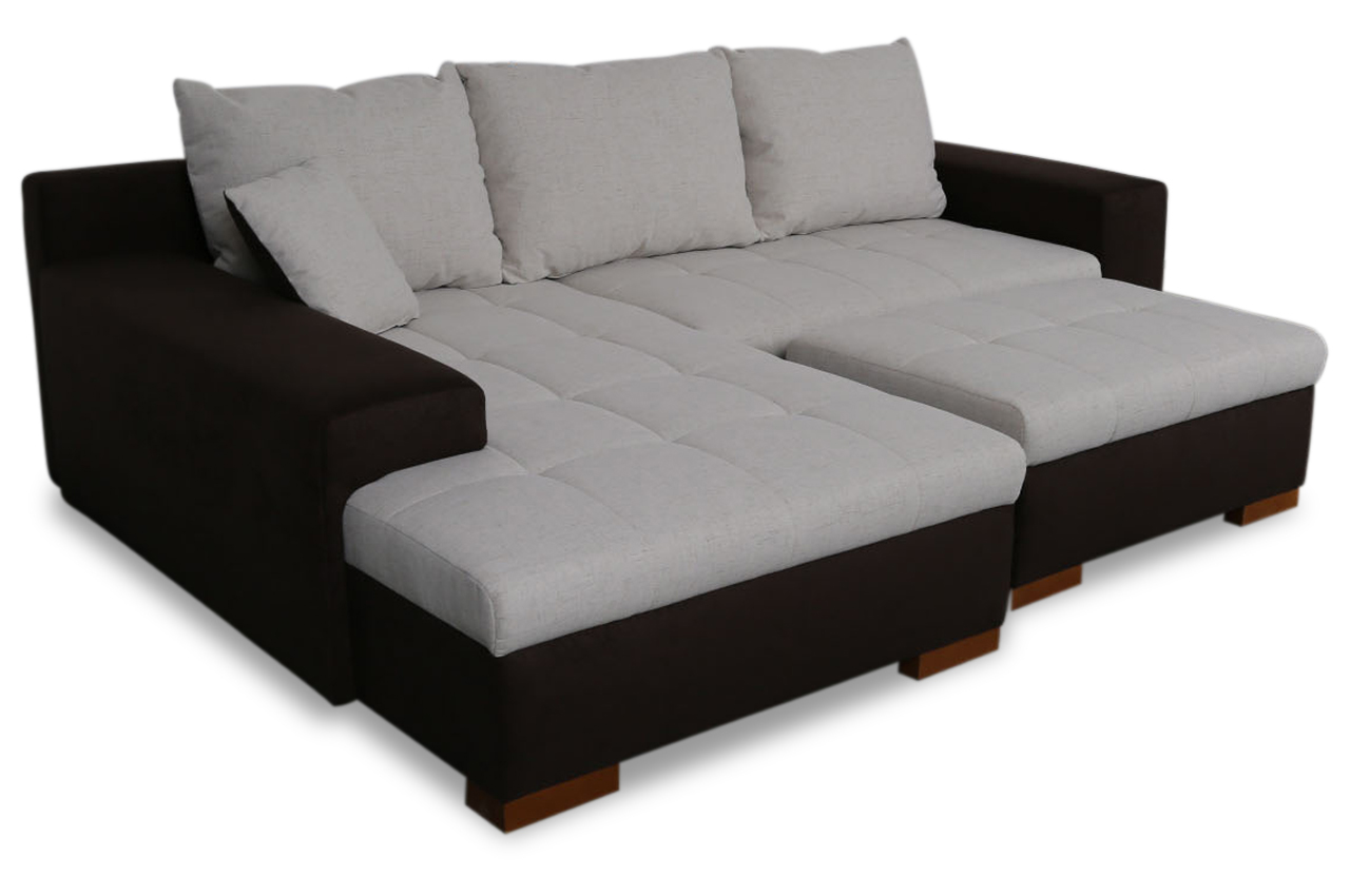 Ecksofa mit Hocker - Braun | Sofas zum halben Preis