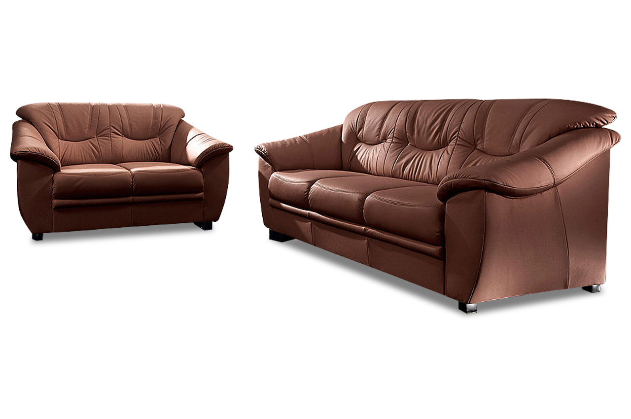 Garnitur 3-2 - Braun mit Federkern | Sofas zum halben Preis