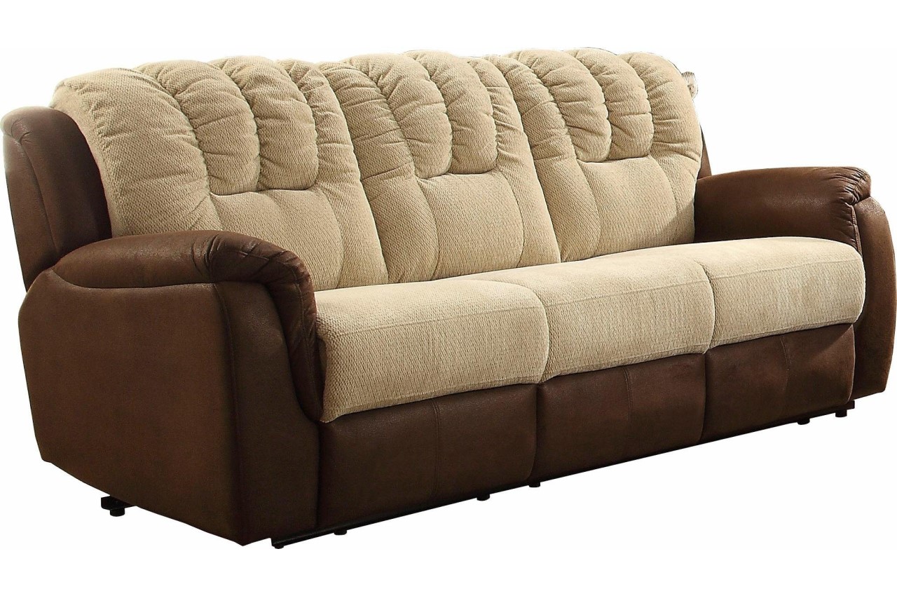 Furntrade 3er-Sofa Petra - mit Relax - Beige | Sofas zum halben Preis