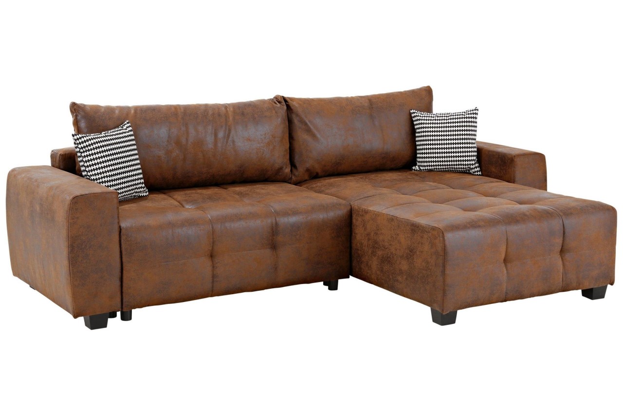 Collection AB Ecksofa Bella rechts - Braun mit Federkern | Sofas zum
