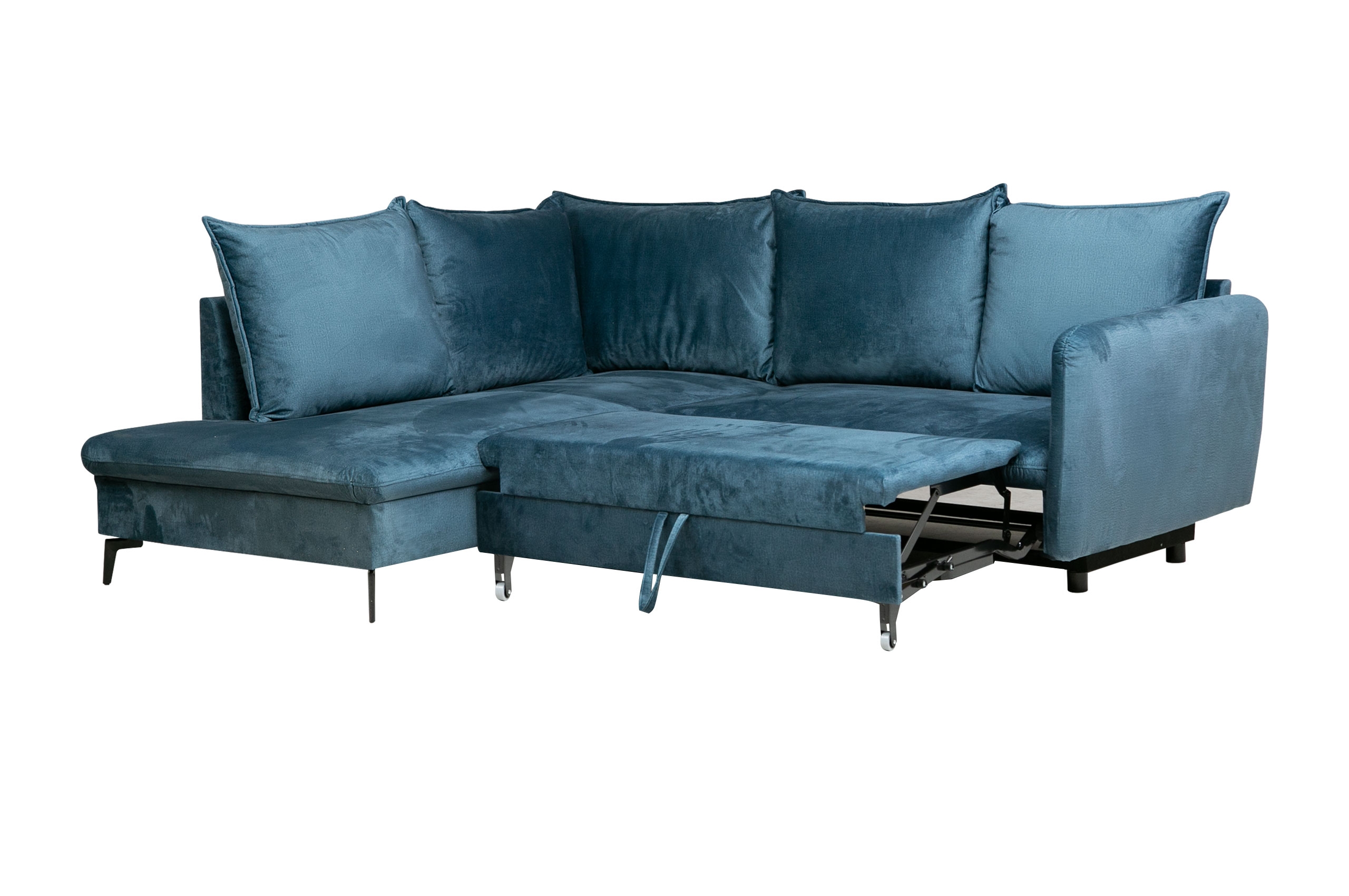 halben Schlaffunktion links - Ecksofa - Preis mit zum Sofas Petrolblau Shape |