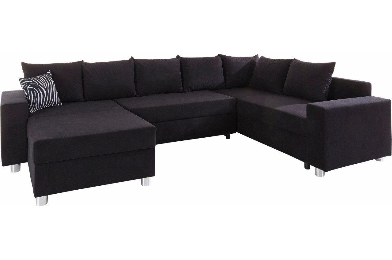 Collection Ab Wohnlandschaft Paris Rechts Mit Schlaffunktion Schwarz Mit Federkern
