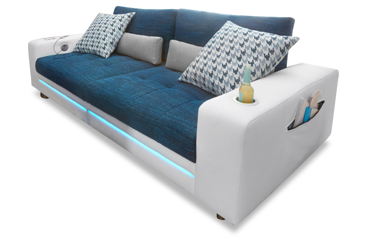 Bigsofa Cinema Mit Led Sound Blau Sofas Zum Halben Preis