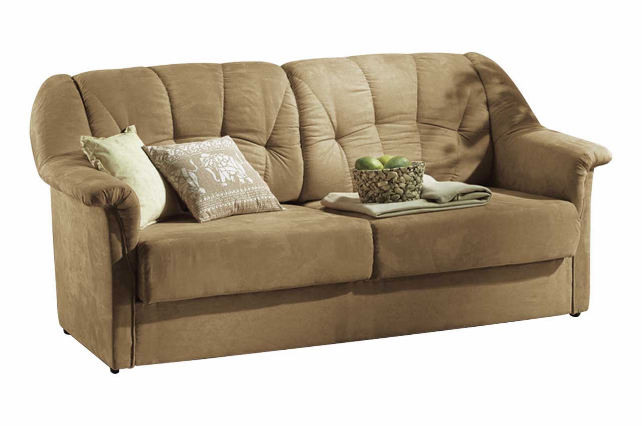 2erSofa Mark mit Schlaffunktion Beige mit Federkern Einzelsofas
