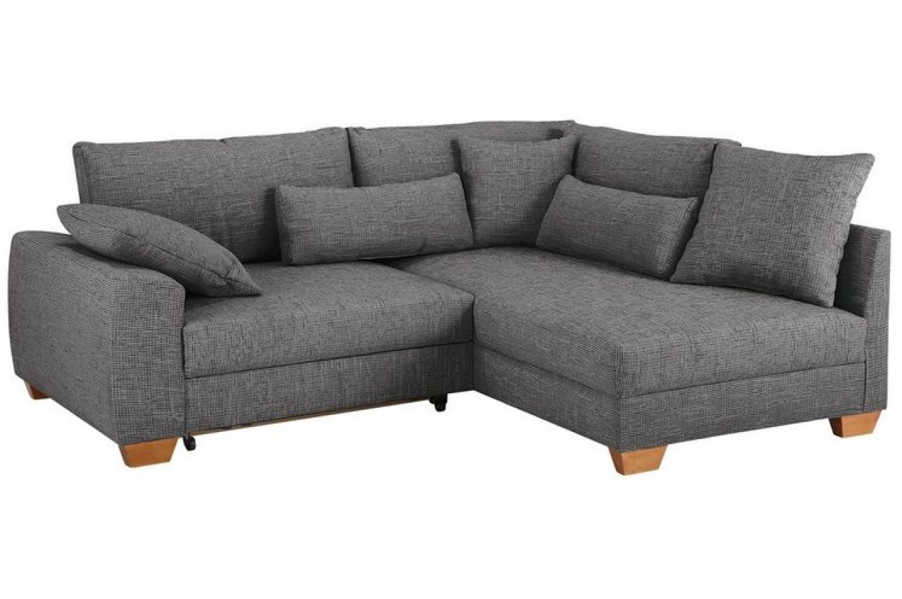 Ecksofa XL Kerstin rechts Grau mit Federkern Sofas zum halben Preis