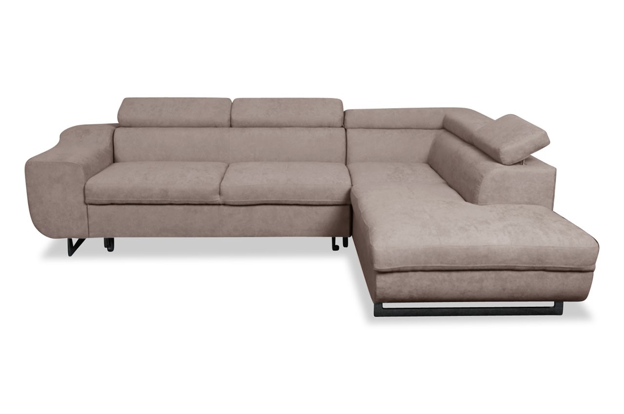 Ecksofa XL CasablancaP rechts mit Schlaffunktion Taupe Sofas zum