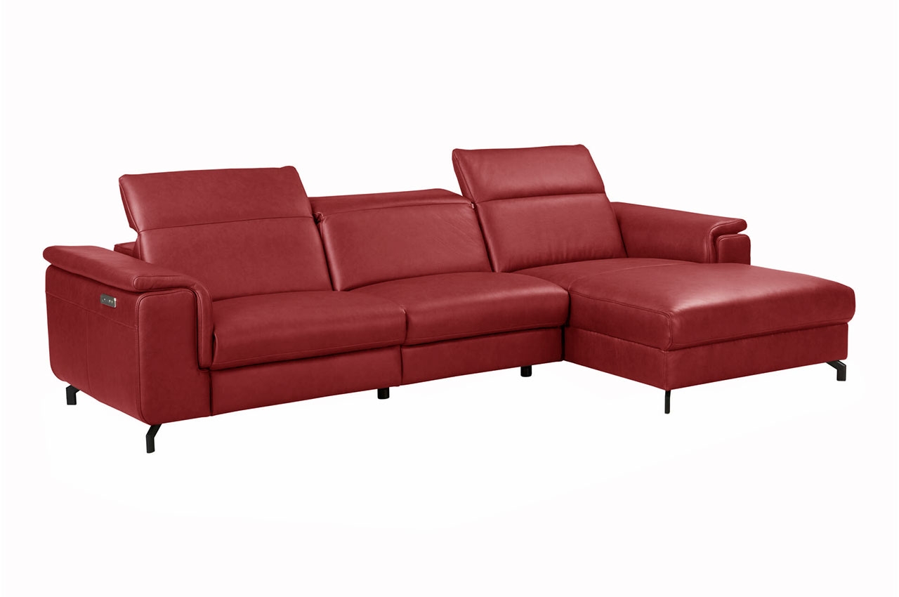 Ecksofa RalphP rechts mit Relax Rot Sofas zum halben Preis