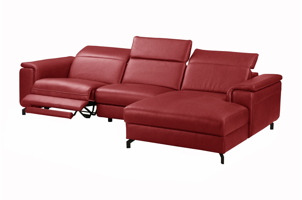 Ecksofa RalphP rechts mit Relax Rot Sofas zum halben Preis