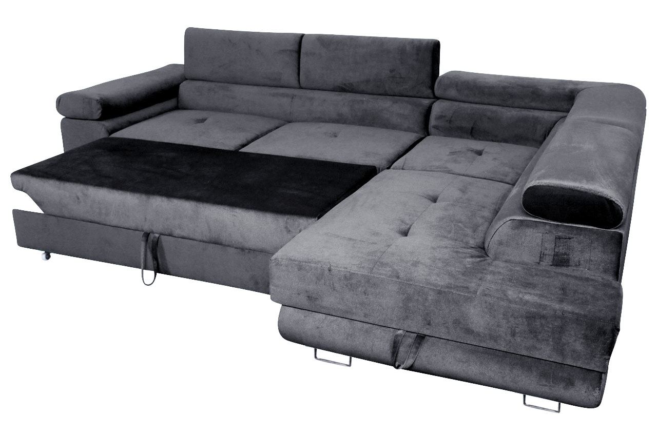 Ecksofa AmaroP rechts mit Schlaffunktion Anthrazit Sofas zum