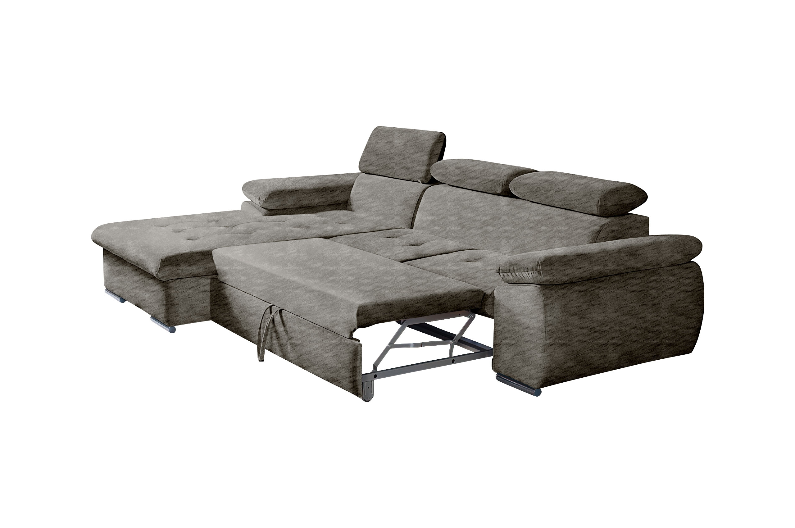 Ecksofa Trino links - mit Schlaffunktion - Charcoal | Sofas zum halben Preis