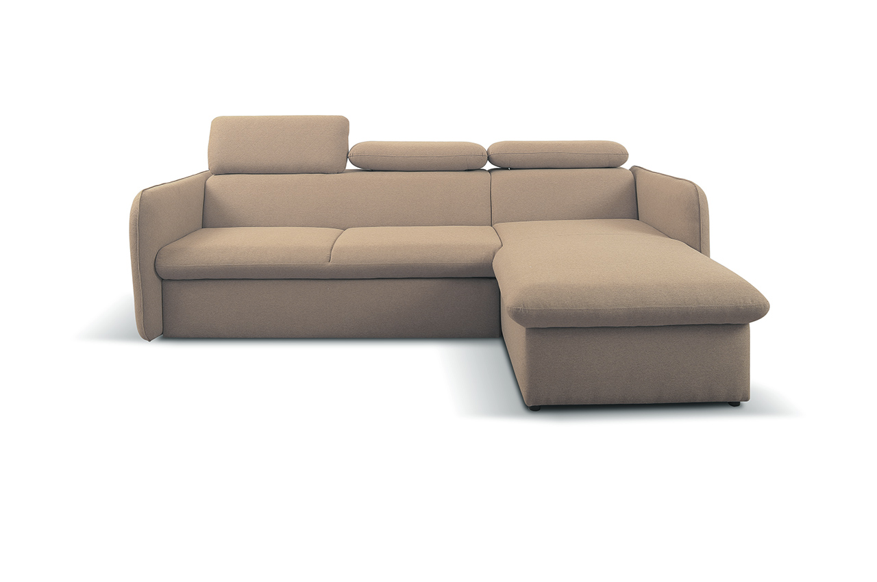 Eckcouch Emilio rechts - mit Schlaffunktion - Beige | Sofas zum halben