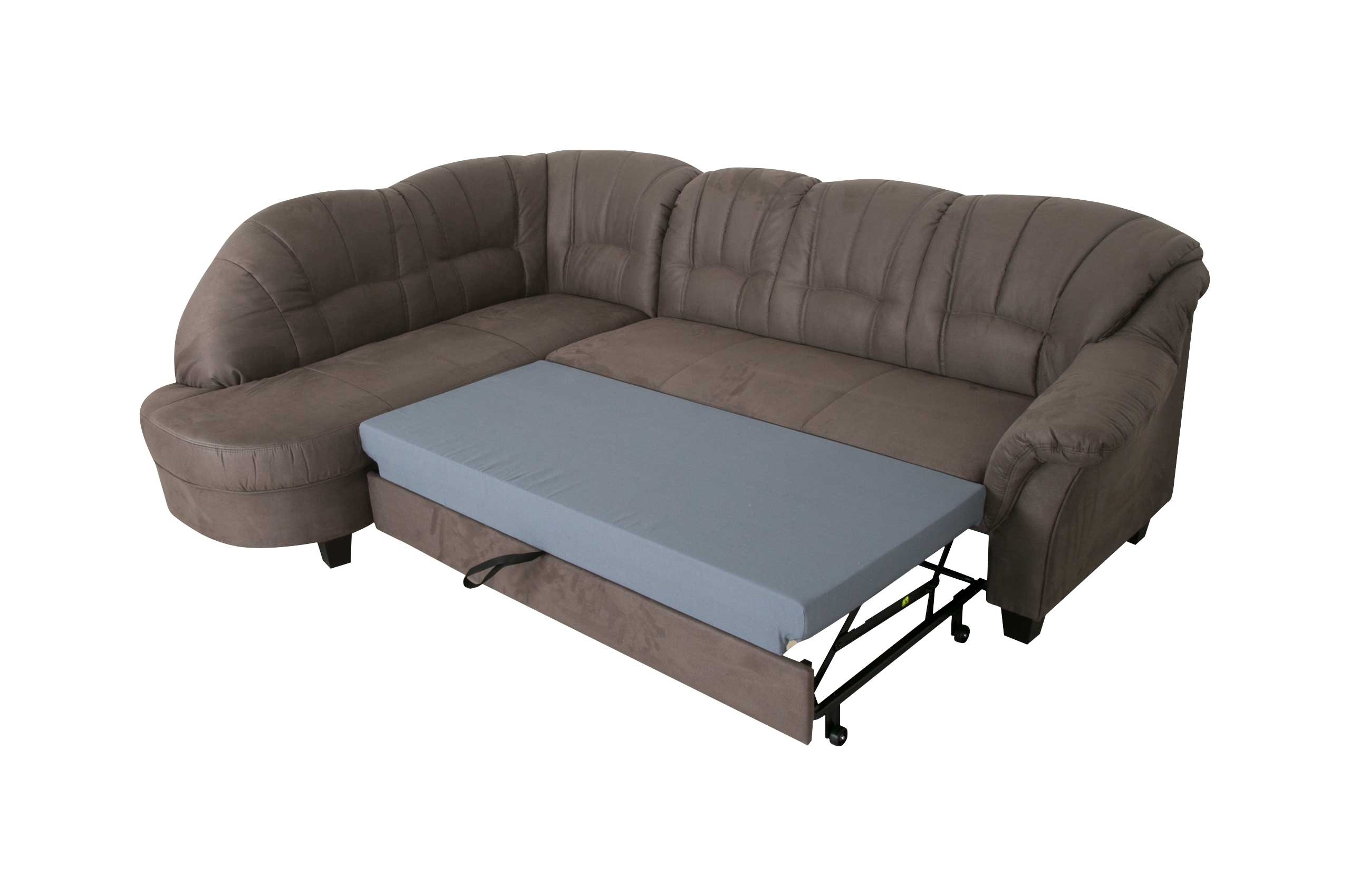 Ecksofa XL Budapest rechts mit Schlaffunktion Taupe Sofas zum