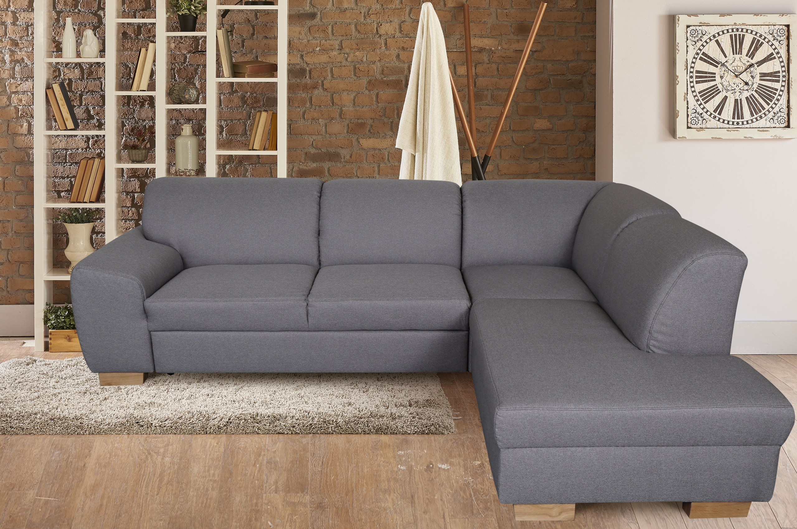Rundecke Incanto links - mit Schlaffunktion - Grau | Sofas ...