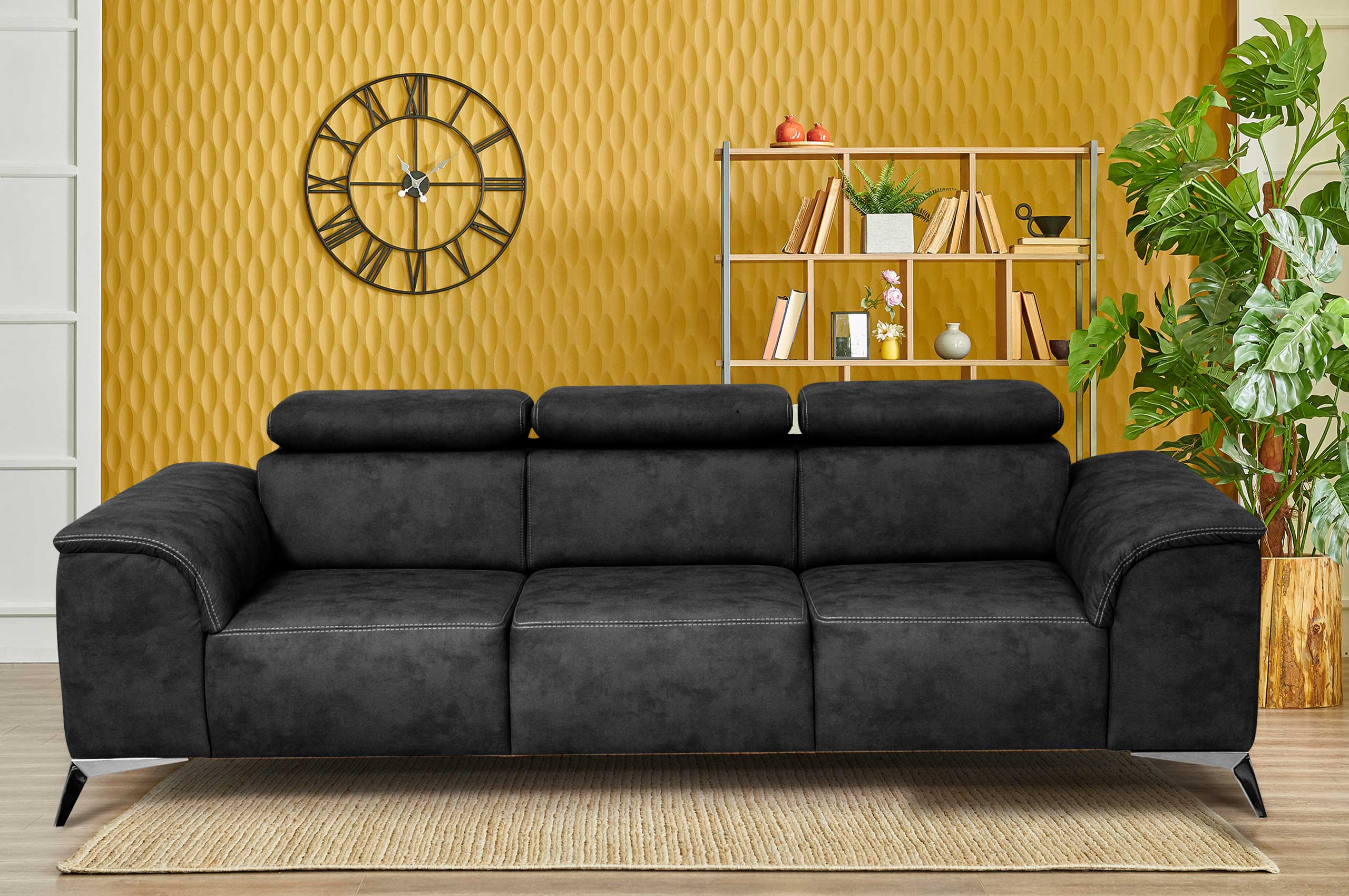 3er-Sofa Andre - Schwarz | Sofas zum halben Preis
