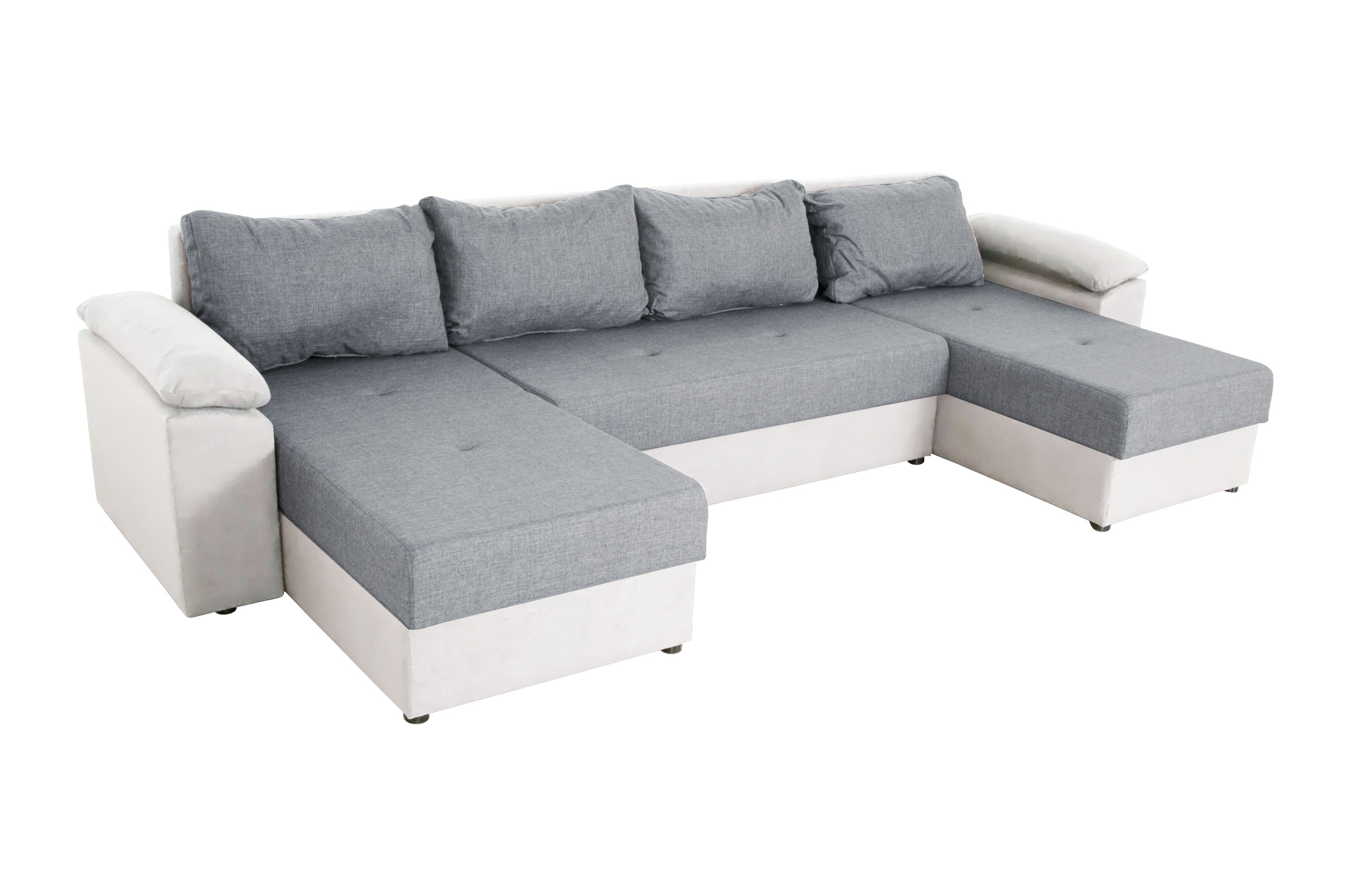 Wohnlandschaft Ben - mit Schlaffunktion - Grau | Sofas zum halben Preis