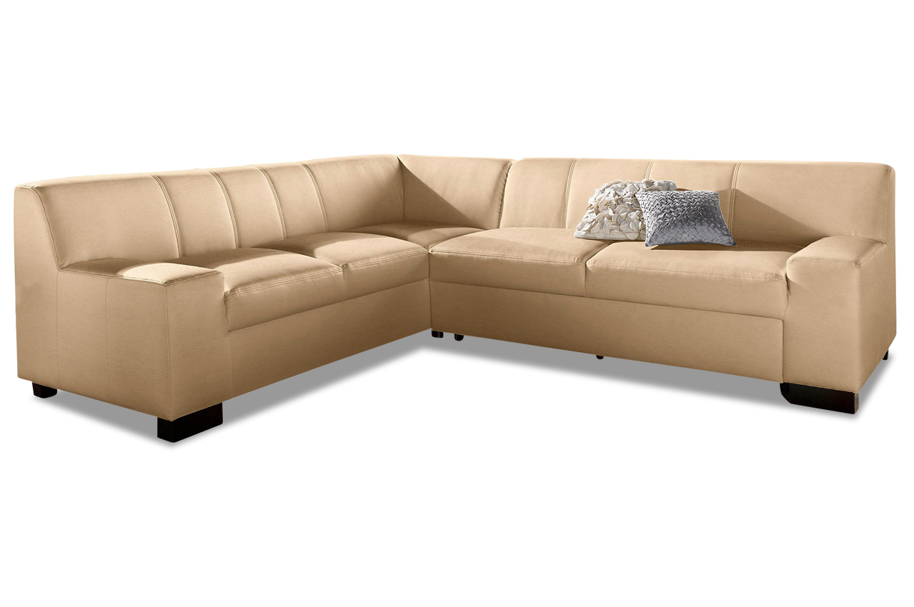 Leder Ecksofa XL Norma mit Schlaffunktion Braun Sofas zum halben