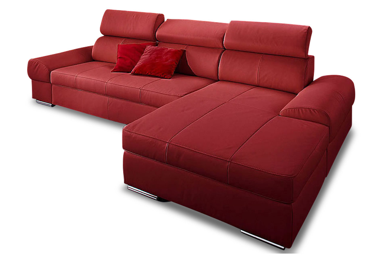 Premium Leder Ecksofa Runway mit Schlaffunktion Rot # Ecksofa Mit Schlaffunktion Leder Premium Leder Ecksofa Runway mit Schlaffunktion Rot # Ecksofa Mit Schlaffunktion Leder