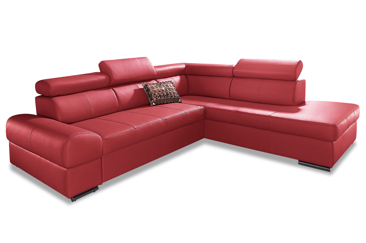 Leder Ecksofa XL Broadway Rot Sofas zum halben Preis