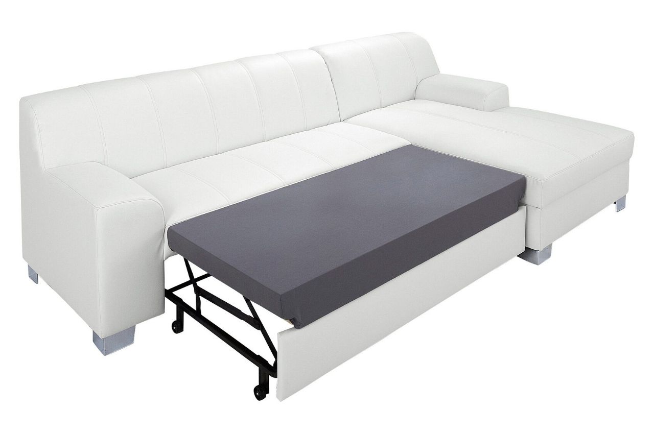 Eckcouch Emily rechts - mit Schlaffunktion - Weiss | Sofas ...