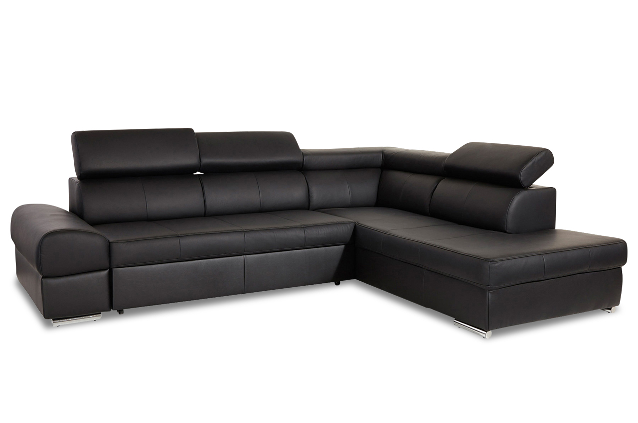 Leder Ecksofa XL Broadway Schwarz Sofas zum halben Preis