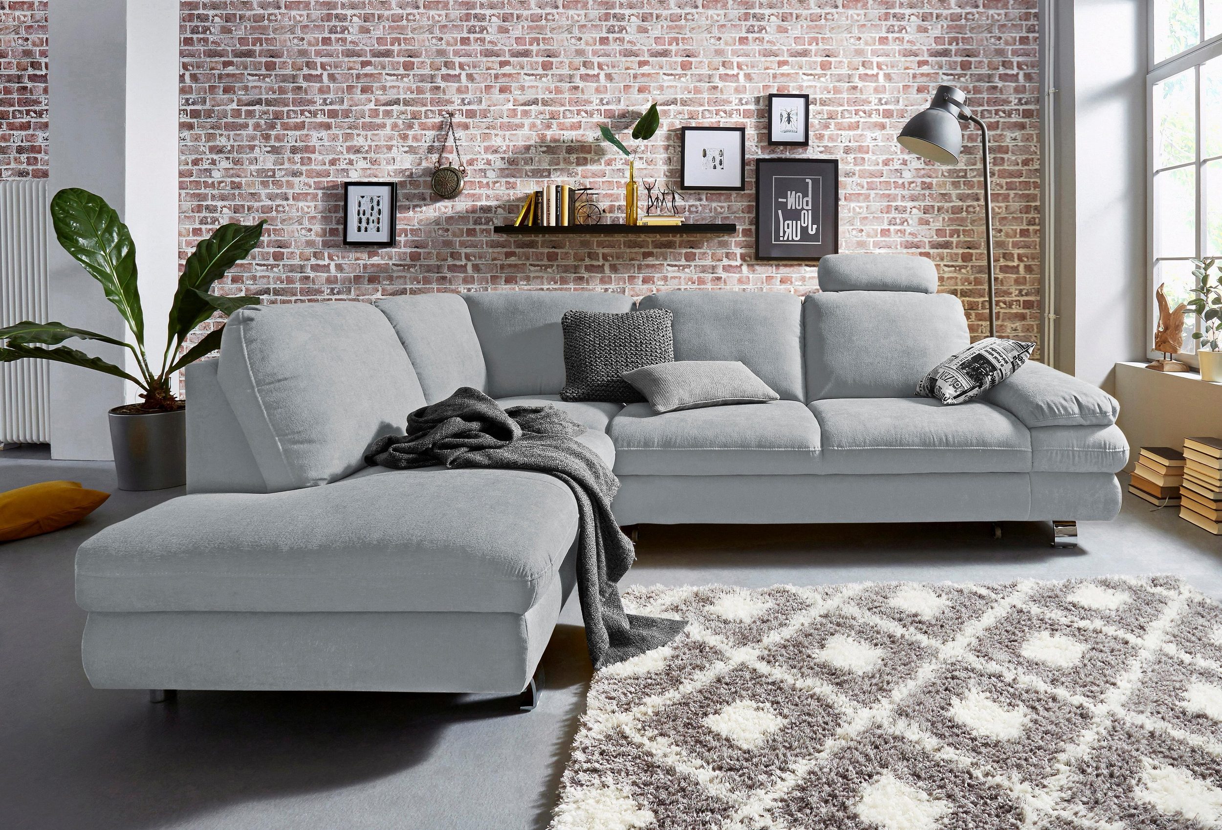 Ecksofa XL Manhattan Grau Sofas zum halben Preis