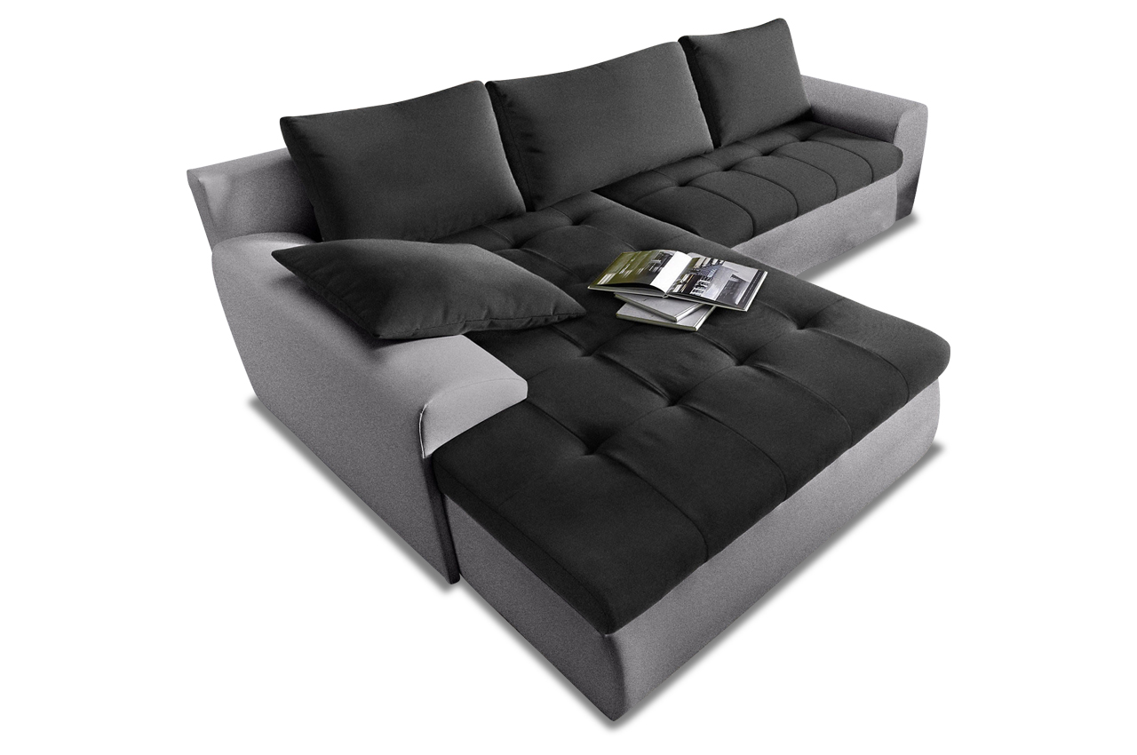Ecksofa mit Schlaffunktion Schwarz Sofas zum halben Preis