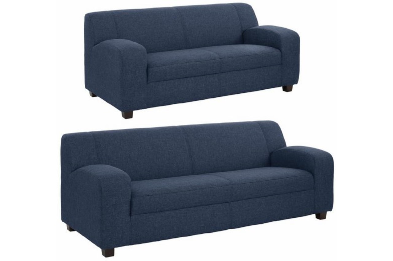 Garnitur 3-2 Fun - Blau mit Federkern | Sofas zum halben Preis