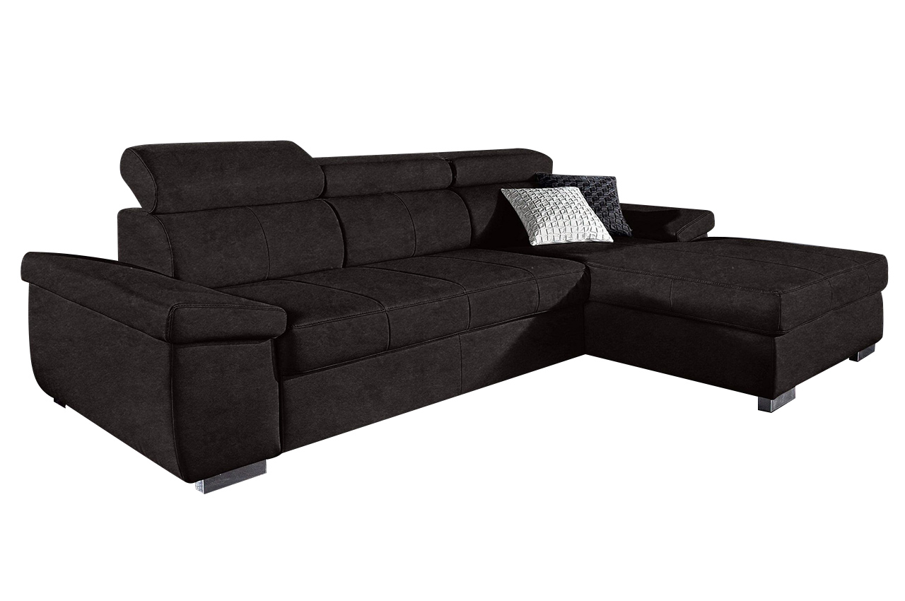Eckcouch rechts mit Schlaffunktion Schwarz Sofas zum halben Preis