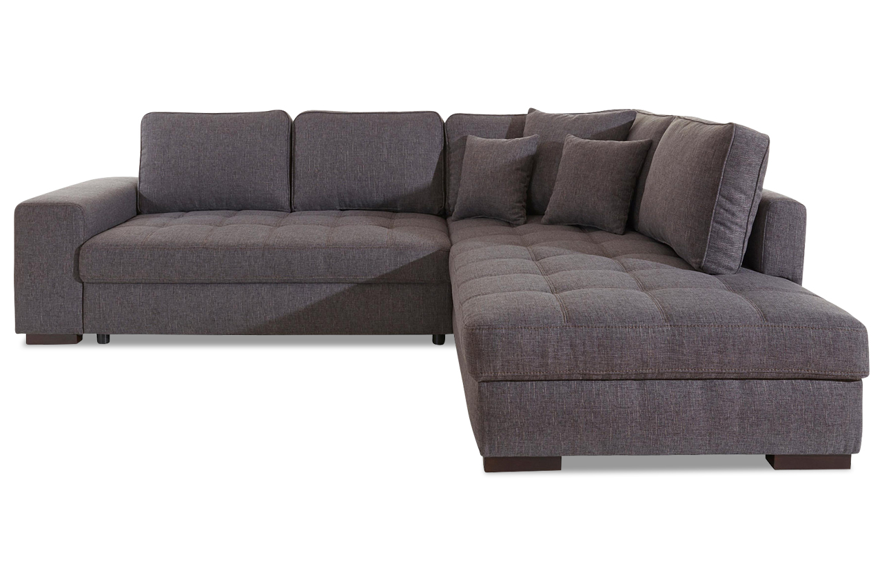 Ecksofa XL rechts mit Schlaffunktion Anthrazit Sofas zum halben Preis