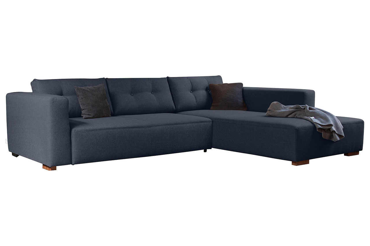Tom Tailor Sofa LForm Heaven M rechts mit Schlaffunktion Blau mit