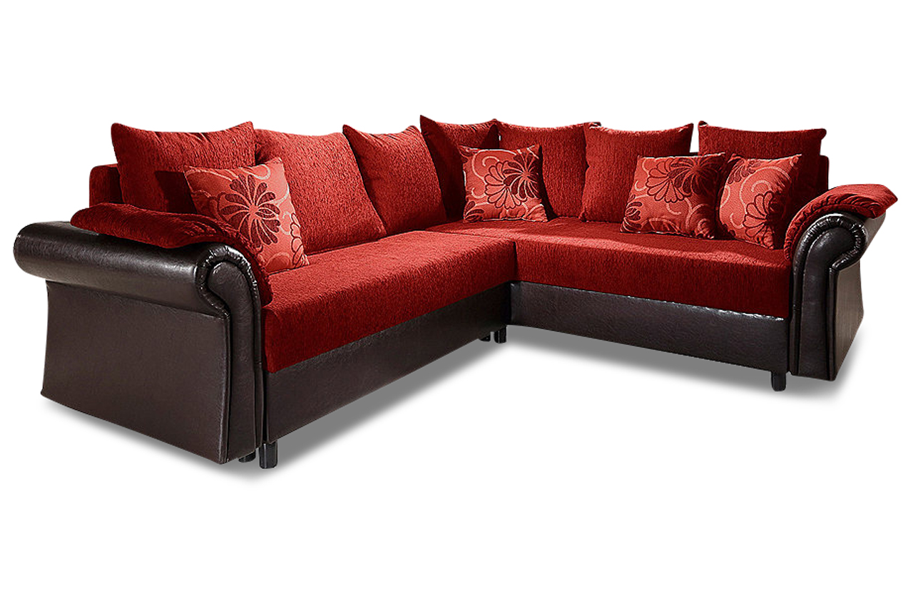 Ecksofa XL mit Schlaffunktion Rot Sofas zum halben Preis