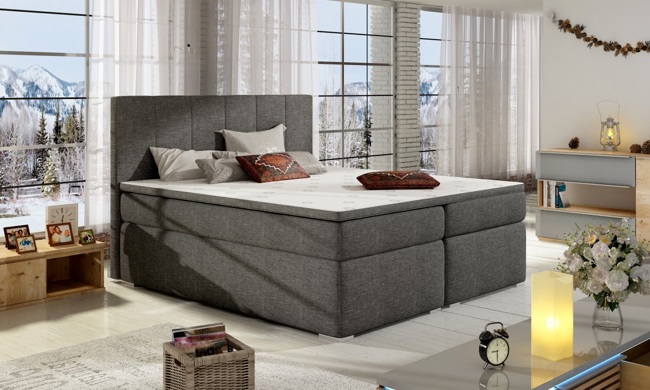 Boxspringbett 160x200 Bolero P Grau Mit Boxspring Sofas Zum Halben Preis