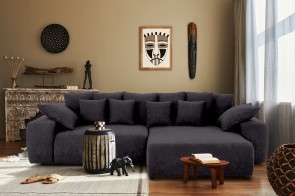 Sofa L-Form Monako rechts - Graubraun