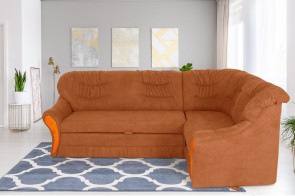 Sofa L-Form Olimp rechts - mit Schlaffunktion - Terrakotta