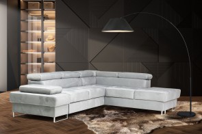 Sofa L-Form Galaxy rechts - mit Schlaffunktion - Silbergrau