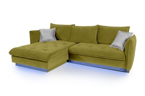 Sofa L-Form Palladio links - mit Schlaffunktion - Limette