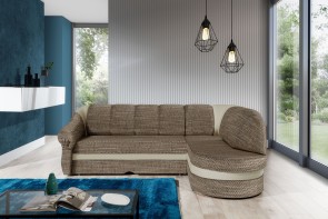 Sofa L-Form Benano-P rechts - mit Schlaffunktion - Beige
